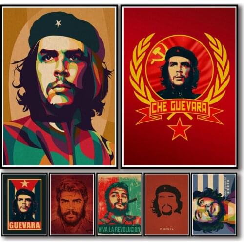 36 Designs Che Guevara Kraftpaper Poster Artwork Painting Fancy Wall Sticker for Coffee House Bar