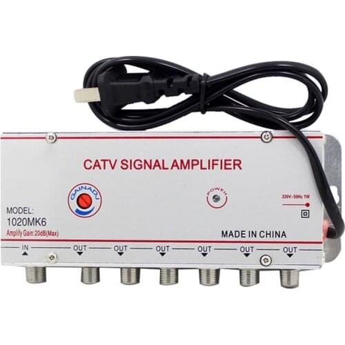 4/6/8 Way 20 db Digital tv Antenna CATV TV box Signal Amplifier Antenna for digital tv Signal Booster Splitter US EU Plug 220V