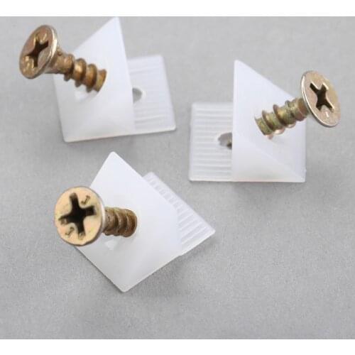 50Pcs/Lot 45 Degree Angle Plastic Corner Bracket Block For Furniture Closet Back Panel w/ Screws