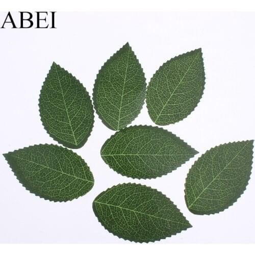 50pcs/lot Artificial Silk Green Leaf For Wedding Party Decoration DIY Flower Leaves Handmade Material