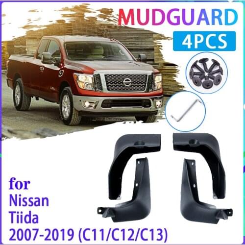 4 PCS Car Mud Flaps for Nissan Tiida Pular Versa C11 C12 C13 2007~2019 Mudguard Splash Guards Fender Mudflaps Auto Accessories