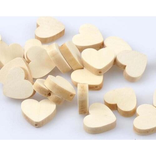 Natural Wooden Heart Wooden Spacer Beads For Jewelry making DIY kids 19mm 50pcs MT1481