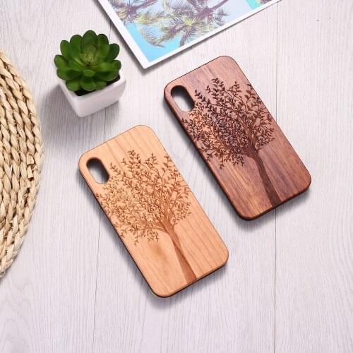 Natural Tree Plants Art Engraved Wood Phone Case Coque Funda For iPhone 12 6S 6Plus 7 7Plus 8 8Plus XR X XS Max 11 Pro Max