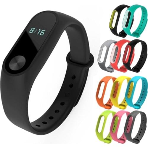 Colorful Strap Bracelet Wrist Strap For Xiaomi Mi Band2 High Quality Smart Watch Bracelet Sport Silicone Strap With Metal Buckle