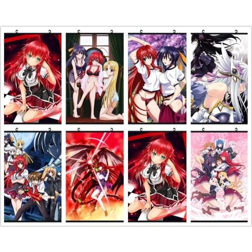 Coscase Japanese Decorative Pictures Anime High School DxD Rias Gremory Asia Akeno Toujou Home Decor Wall Scroll Poster