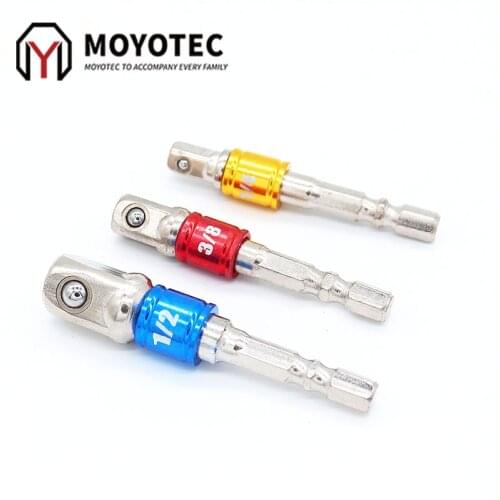 Chrome Vanadium Steel Socket Adapter Hex Shank to 1/4" 3/8" 1/2" Extension Drill Bits Bar Hex Bit Set Hand Tools