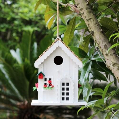 Creative Wooden Birdhouse Hanging From Tree Garden Patio Outdoor Decoration Birds Nest Decoration Wild Bird Protection