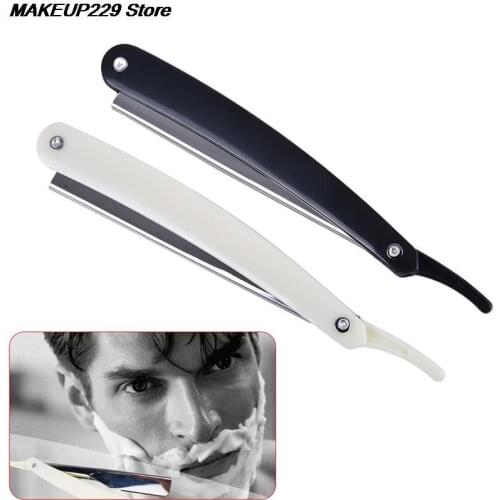 Men Straight Edge Stainless Steel Barber Razor Folding Shaving Shave Eyebrow Knife Cut Tool High Quality Men Shaving Barber Tool