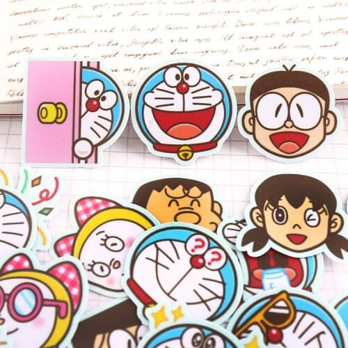 40pcs doraemon homemade expression Stickers for Fashion Laptop Snowboard Home Decor Car Styling Decal Fridge Doodle Kid Toy