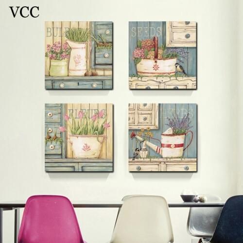 VCC Wall Painting Flower Canvas Painting Cuadros Decoration Wall Pictures For Living Room Quadros De Parede Sala Estar No Frame