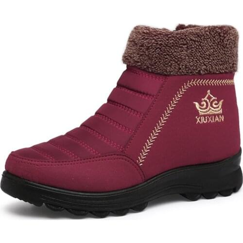 New Womens Cotton Shoes Snow Boots Winter Women Thickened Grandma Cotton Shoes Middle-aged Cotton Boots Plus Velvet Womens Boo