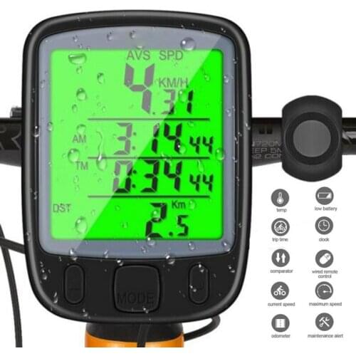 New Digital Bike Computer Odometer With Battery Waterproof Bicycle LED Backlight Speedometer Bicycle Stopwatch Accessories