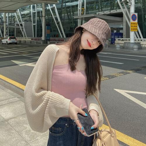New style outer shawl knitted cardigan spring and autumn ladies casual all-match solid color loose long-sleeved women