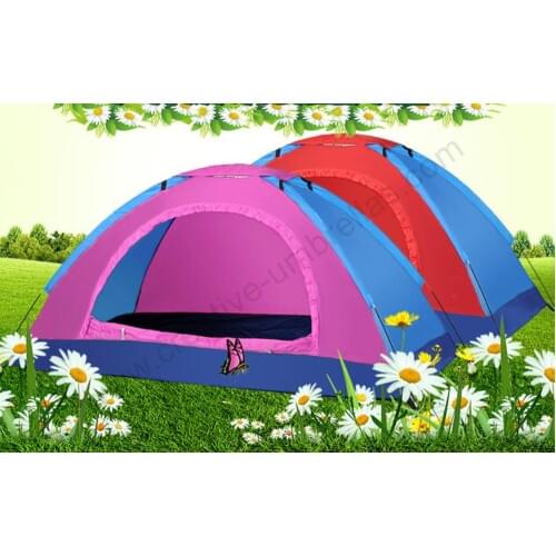 1-2 persons anti-uv windproof anti-thunder flexible fiberglass colorful outdoor rainproof vented compact tents