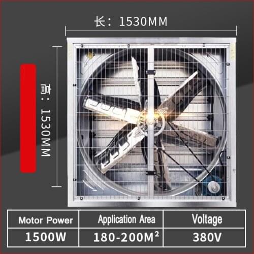 1530*1530 Industrial Ventilator Negative Pressure Exhaust Blower Air Exchange Fan Ventilation Device