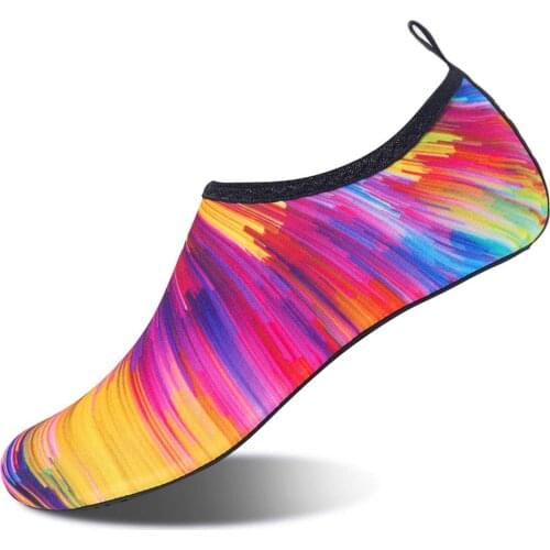 Rainbow Aqua Shoes Outdoor Beach Water Shoes Quick-drying Swimming Yoga Barefoot Shoes for Couple Upstream Shoes Women Men