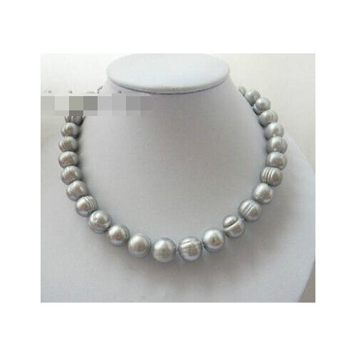 10-11mm Gray Round Freshwater Pearl Necklace