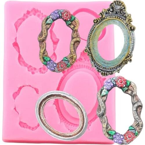 DIY Frame Silicone Molds Flower Wreath Lace Border Fondant Mold Cake Decorating Tools Cupcake Topper Candy Clay Chocolate Moulds