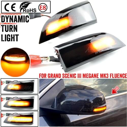 For Renault Megane MK3 Laguna III X91 Grand Scenic III Fluence Latitude Dynamic Turn Signal LED Blinker Side Mirror light