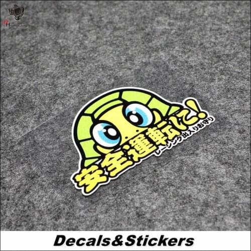 NO.L168 Japan Turtle Safe Driving 3M Reflective Modified Stickers Car Glass Waterproof MOTO GP Decals Racing Motorcycle