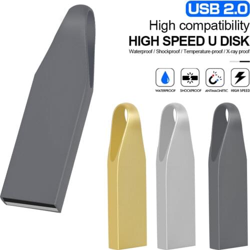 USB flash metal USB 2.0 drive 128GB 64GB 32GB 16GB pen drives watersproof USB pen disk best drive Memory For wedding gift