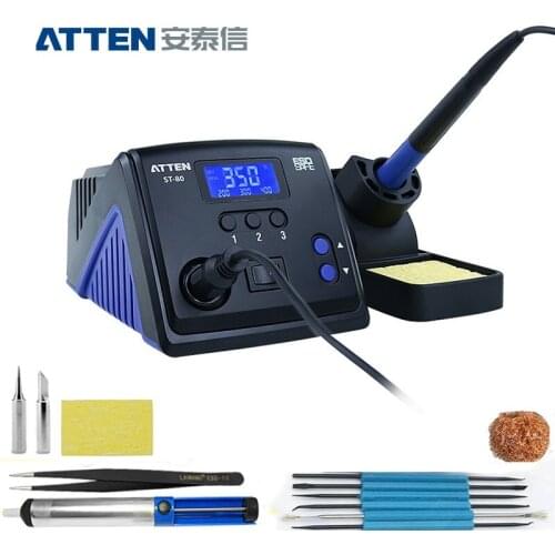 ATTEN 80W intelligent standby anti-static lead-free soldering station ST-80 temperature lock 900M soldering iron head