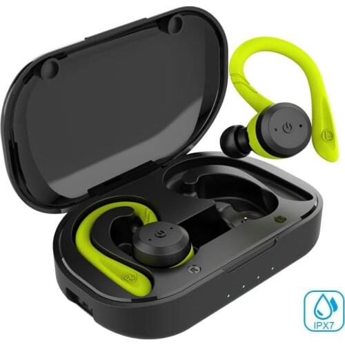 20 Hours Playtime Swimming Waterproof Bluetooth Earphone Dual Wear Style Sport Wireless Headset TWS IPX7 Earbuds Stereo Not Dive