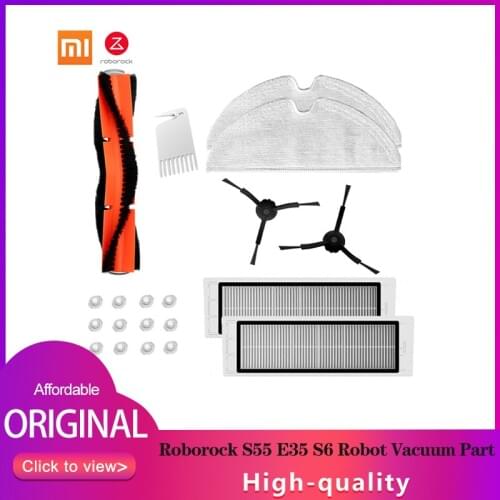 Xiaomi robot vacuum cleaner parts Black Side Brush Detachable Main brush HEPA Filter Disposable Mopping cloth for Roborock S55