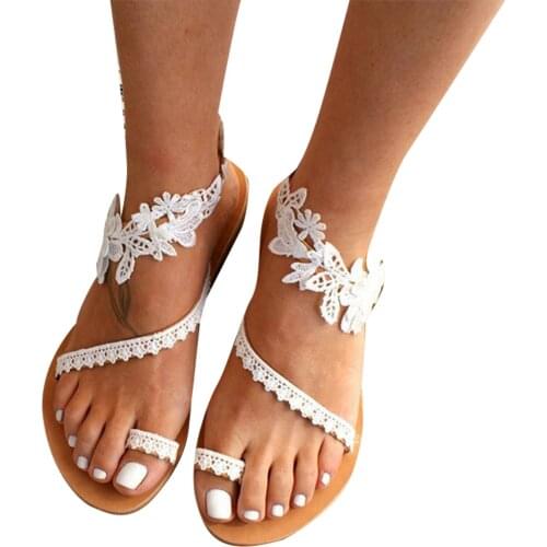 Women Summer Sandals Retro Bohemian Sandals Casual Beach Shoes Roman Open-Toe Sandals XIN-Shipping