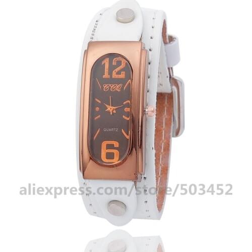 100pcs/lot CCQ 92008 New Arrival Clock Relogio Female Genuine Leather Women Watch Vintage Reminiscence Siamese Zegarek Damski