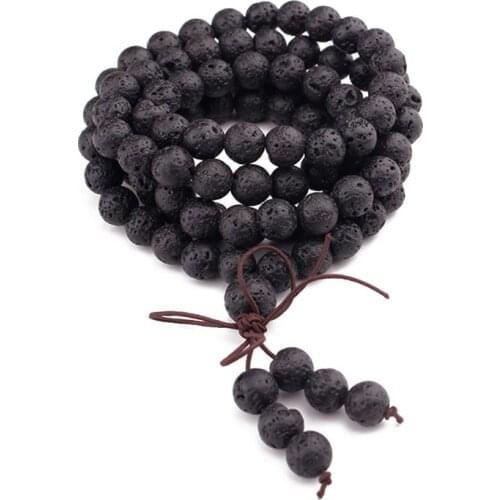 108 Natural Gemstone Prayer Beads Mala Bracelets Buddhist Rosary Necklace