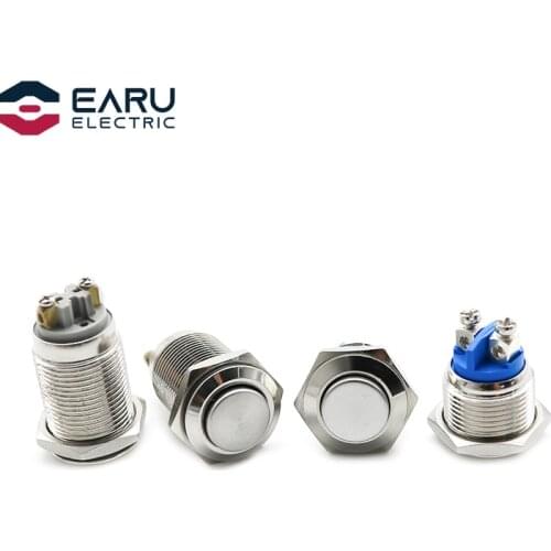 16mm Waterproof Screw Terminal Metal Push Button Switch Self Reset Locking Momentary Latching Power Switch 5V 12V 24V