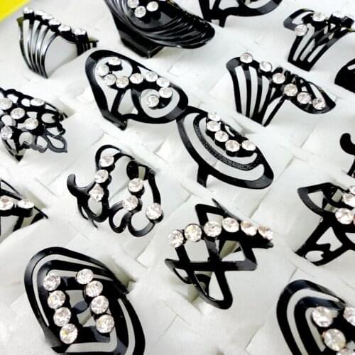 20pcs Mix Style Zinc Alloy Black Band Ring Adjustable Toe Ring for Women Men Wholesale Jewelry Rings Lots LQ477