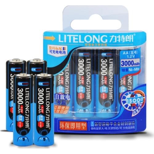 4pcs/lot Original 1.2v 3000mAh AA Ni-MH rechargeable battery mouse toy 1.2v AA rechargeable battery