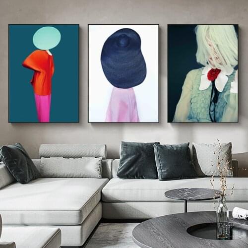 Abstract Mysterious Woman Back View Color Clothes Wall Art Printing Modern Canvas Painting Living Room Bedroom Decor Picture