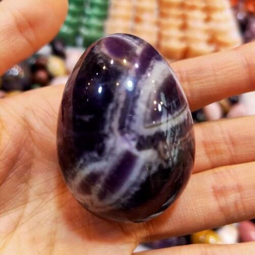 Amethyst Egg Crystal Quartz Reiki Ornament Natural Stone Healing Quartz Home Decorative energy stone Ore Mineral Ornaments gift