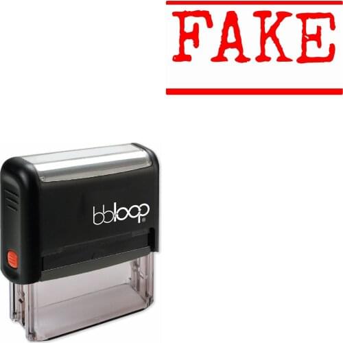 Bbloop 'FAKE' Self-Inking Office Stamp, Rectangular Typewriter Style