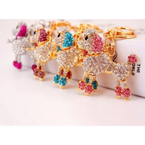 Ornament Creative New Car Ornaments Keychain Cute Puppy Poodle Key Ring Package Pendant 118