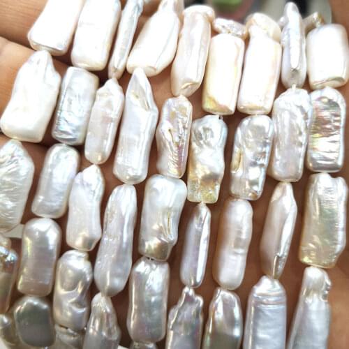 Natural White Rectangle Baroque Pearl Loose Beads For Jewelry Making DIY Bracelet Necklace Earrings Handmade Spacer Beads