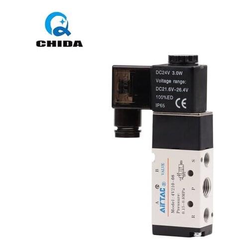 Pneumatic Solenoid Valve 24V DC4V110-M5 AC220 Solenoid Valve 2 Position 5 Way Air Valve