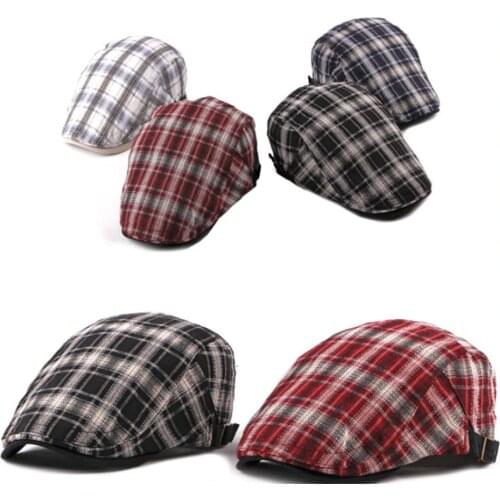 Mens Plaid Berets Hat Golf Driving Sun Flat Cotton Gatsby hat for Women Ivy Hat Golf Driving Summer Sun Flat Cabbie Newsboy