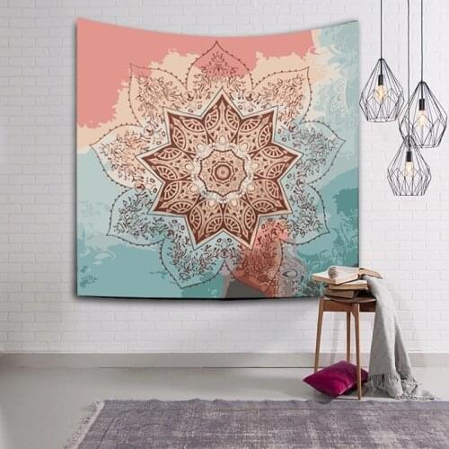 Beautiful Printed Lotus Wall Art Tapestry Boho India Decorative Mandala Tapestry Beach Towel Room Tablecloth tapiz pared