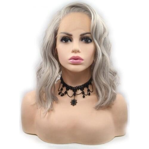 Curly Synthetic Lace Front Wig Bob Short Ombre Blonde Red Purple Glueless Frontal Cosplay Colored Hair Pink Wigs For Black Women