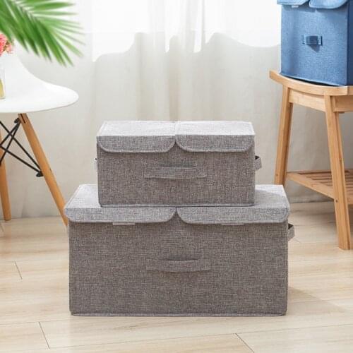 Mcao Fabric Storage Bin with Lid Handle Foldable Basket Organizer Large Boxes for Book Clothes Toy Nursery Bedroom Closet TJ3628