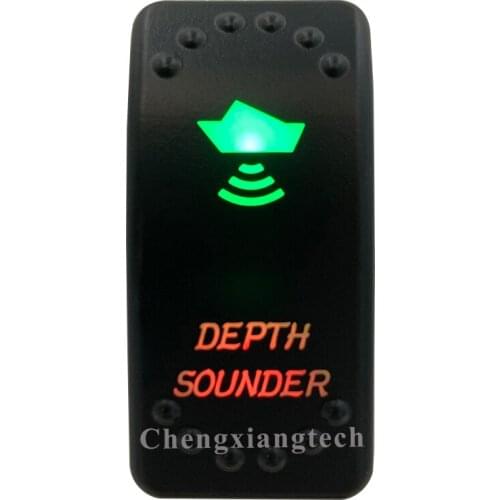 12v 24v, On Off, Up Green & Down Red Led Backlit -Depth Sounder- Laser Rocker Switch for Car Boat Truck Bus Push Switch