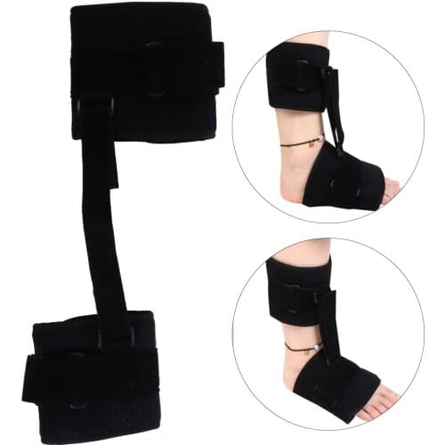 Foot Drop Ankle Orthotic Brace Fixing Strap Splint Fracture Sprain Injury Support Wrap Black Breathable Relieve Can Wear Shoes