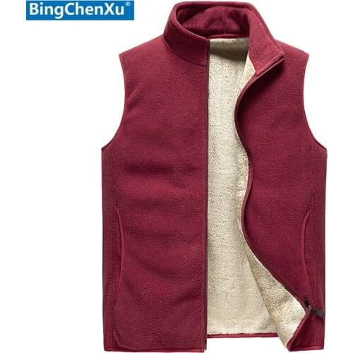 Autumn Winter Casual Sleeveless Jacket Men Warm Fleece Mens Vest Jacket 8XL Black Thick Sleeveless Mens Vest velvet wool Gilet