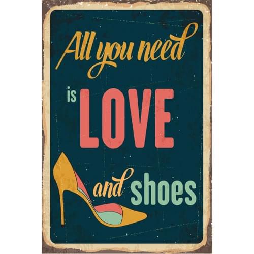 Life Poster My Dear Shoes Retro Vintage Wooden Poster