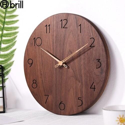 Nordic Luxury Wood Wall Clock Living Room Modern Silent Clocks Office Decoration Japanese Style Wall Watches Home Decor Vintage
