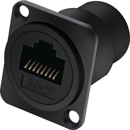 2pcs D-type RJ45 Ethernet 8p8c Network Cable Data Signal Digital Connector Network Port Through Panel Female Socket